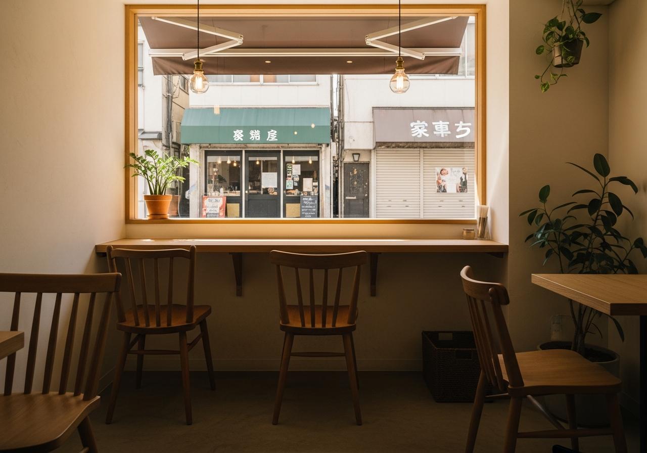 木の温もりある店内
